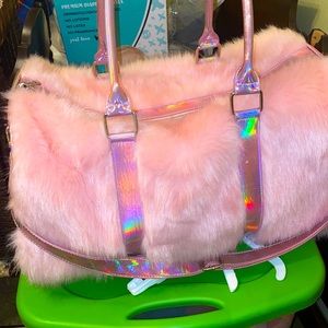 Pink duffel bag